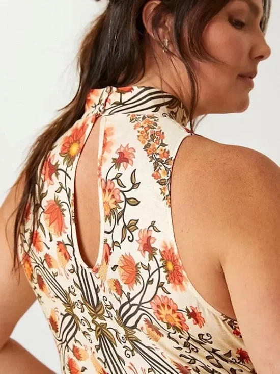 FARM Rio halter maxi dress with pockets sz M - Picture 3 of 7